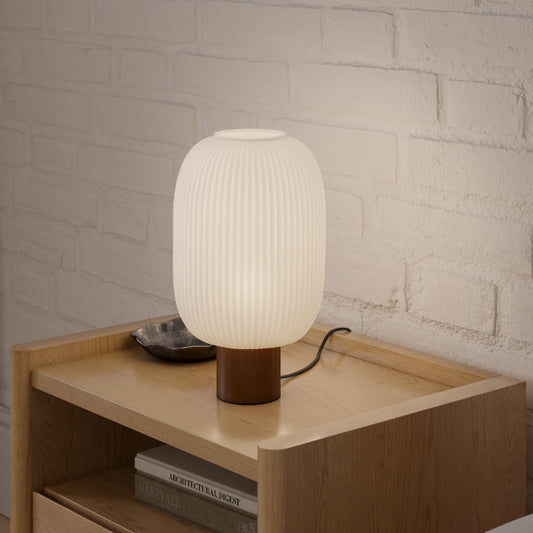 Kipp Scandinavian Frosted Ribbed Glass Table Lamp