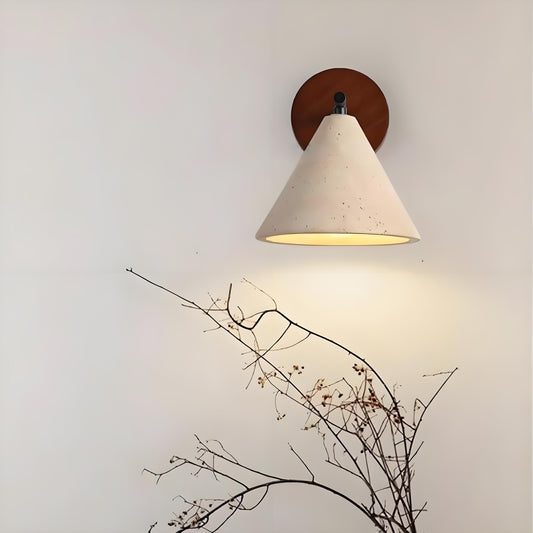Lachlan Minimalist Travertine Cone Wall Sconce