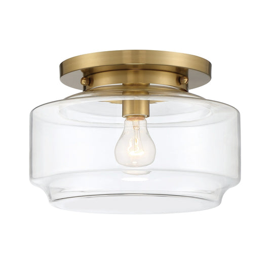 Lena Modern Brass Clear Glass Flush Mount Ceiling Light