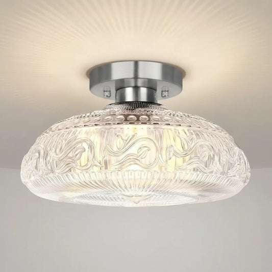Linnea Modern Engraved Glass Ceiling Light