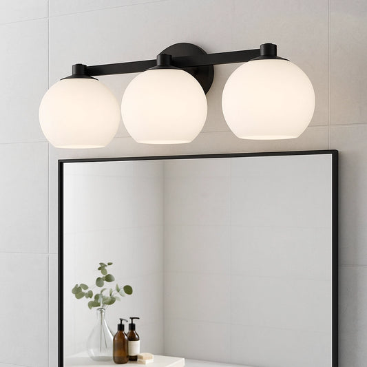 Lucas Modern Triple White Globe Wall Sconce
