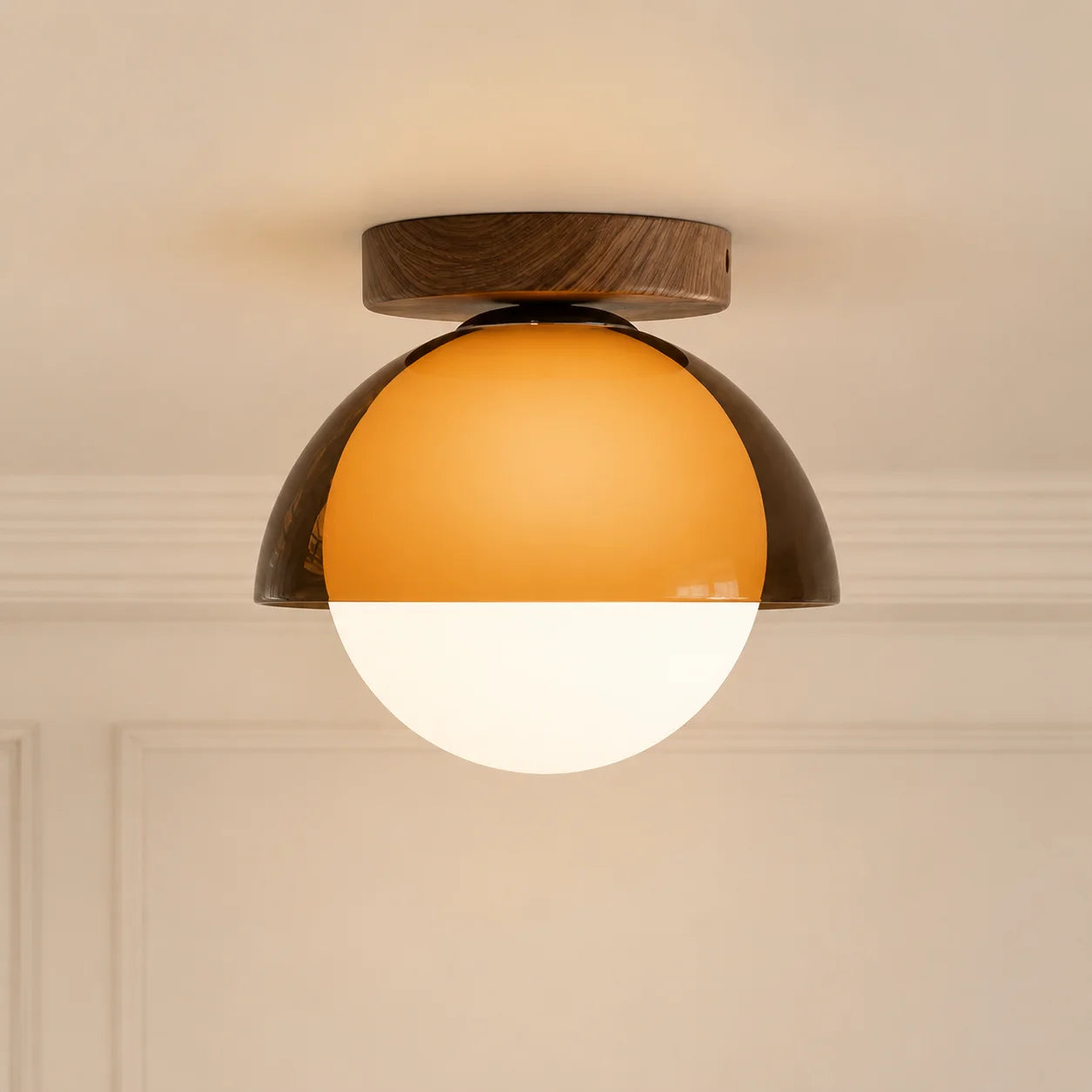 IMIKEYA Milky White Glass Lampshade Replacement – Spherical Ceiling Light Cover 6.5” Diameter – Glare-Reducing For Bedroom, Living Room, Dining