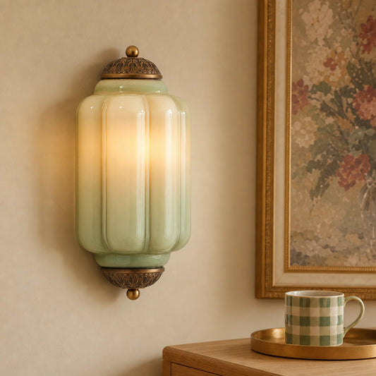 Lumi Vintage Antique Milk Glass Flush Eloise Sconce