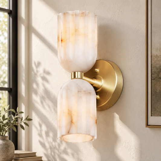 Lysander Modern Art Alabaster Wall Sconce