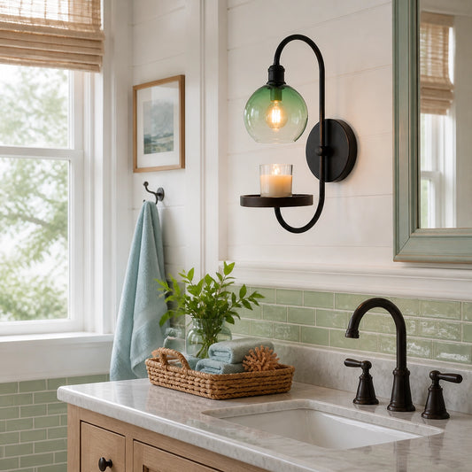 Maeve Retro Glass Candle Tray Aromatherapy Wall Sconce