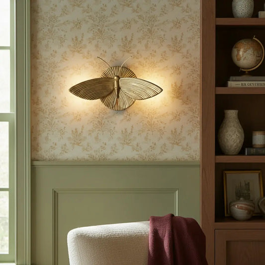 Marlow Vintage Art Deco Moth Resin Wall Sconce