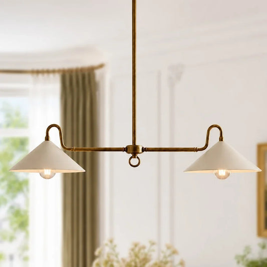 Merritt Farmhouse Linear Dual-Shade Chandelier