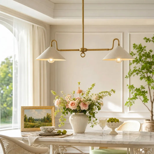 Merritt Farmhouse Linear Dual-Shade Chandelier