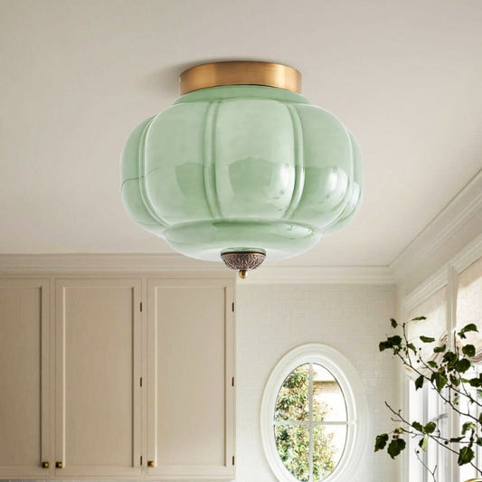 Lumi Vintage Milk Glass Semi Flush Mount Eloise Ceiling Light