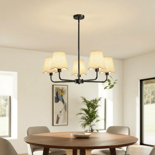 Mira Modern Multi-Arm Fabric Shade Chandelier