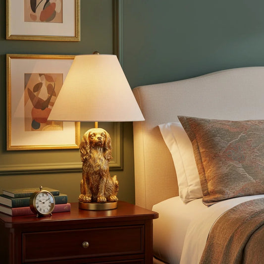 Mirel Vintage Fabric Metal Animal-Shaped Table Lamp