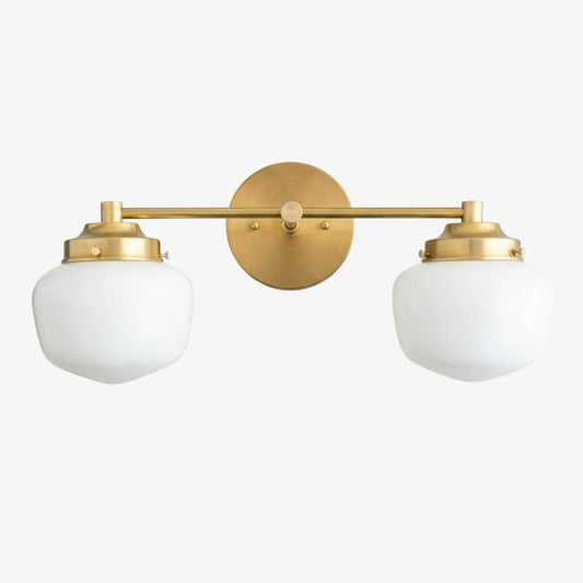 Modern Industrial Art Deco Milk Glass Vanity Light