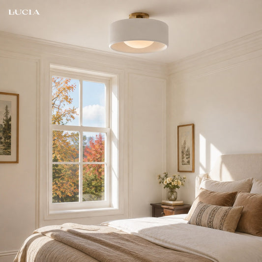 Modern Porcelain Semi Flush Mount Ceiling Light