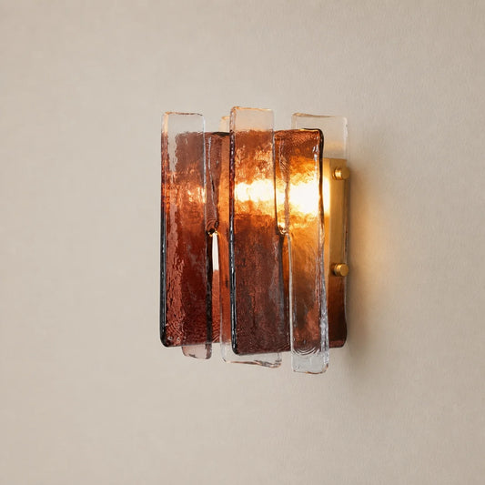 Odette Art Deco Cognac Glass Wall Sconce