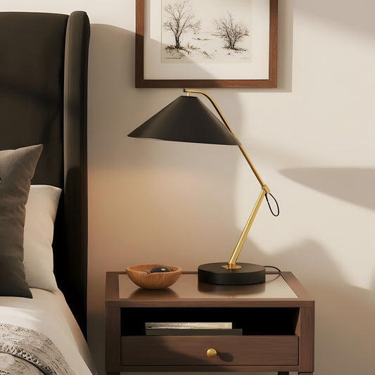 Modern Metal Black and Gold USB Desk Lamp