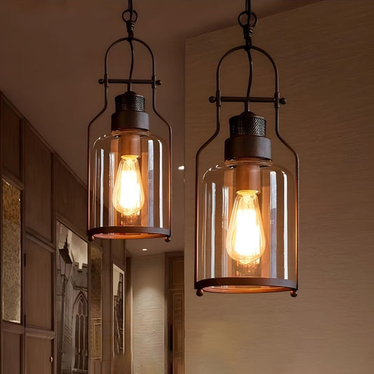 Morris Retro Industrial Metal Glass Pendant Light
