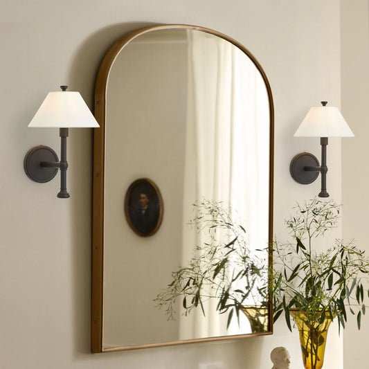 Nerida Industrial Linen Shade Wall Sconce