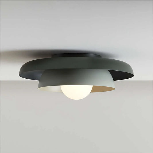 Neso Modern Minimalist Metal Saucer Flush Mount Ceiling Light