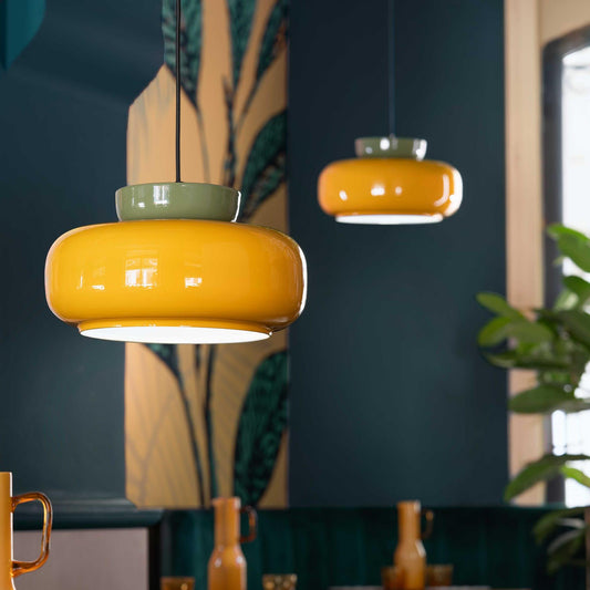 Niaw Modern Nordic Colorful Bauhaus Ceramic Disc Pendant Light