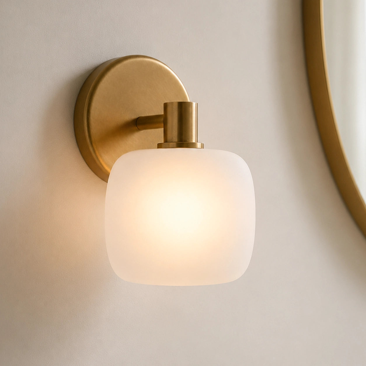 ま*ん様 ノーブランド e Harrison Lucy風 Nomos Modern Cylinder Brass Frosted Glass Wall Sconce