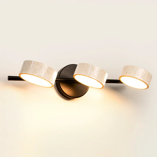 Notus Wabi-Sabi LED-Schminkleuchte aus natürlichem Travertin