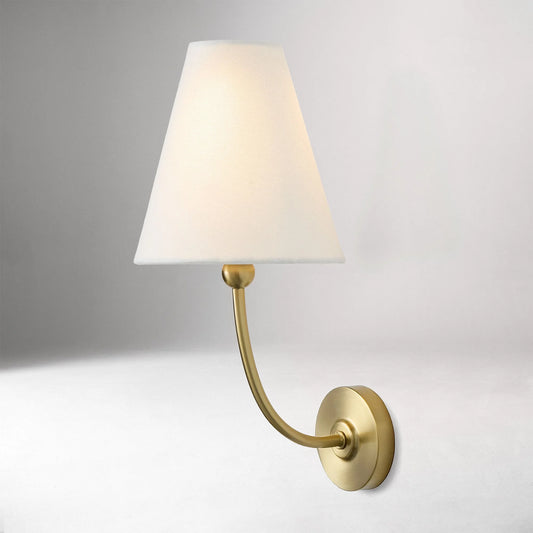 Oizys Retro Industrial White Linen Rechargeable Wall Sconce