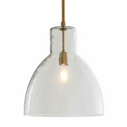 Ondine Farmhouse Hammered Glass Pendant Light