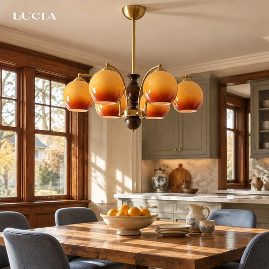 Persephone Multi Head Glass Globe Chandelier