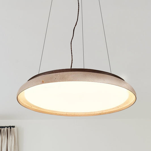 Pheme Wabi-Sabi Round Travertine Pendant Light
