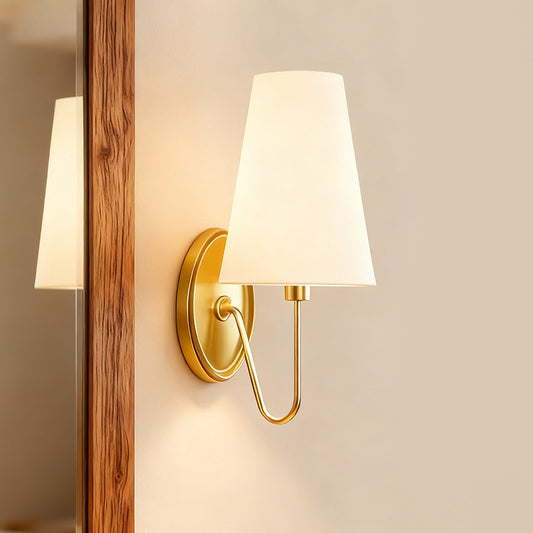 Retro Metal Linen Shade Wall Sconce