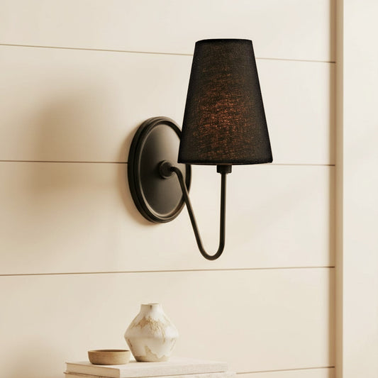 Retro Metal Linen Shade Wall Sconce
