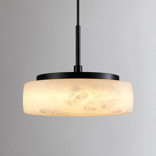 Rhonwen Modern Alabaster Drum LED Pendant Light