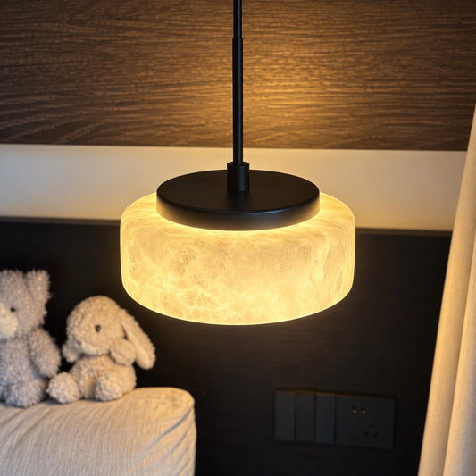 Rhonwen Modern Alabaster Drum LED Pendant Light