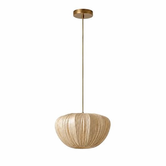 Rhysand Modern Minimalist Cream Linen Pendant Light