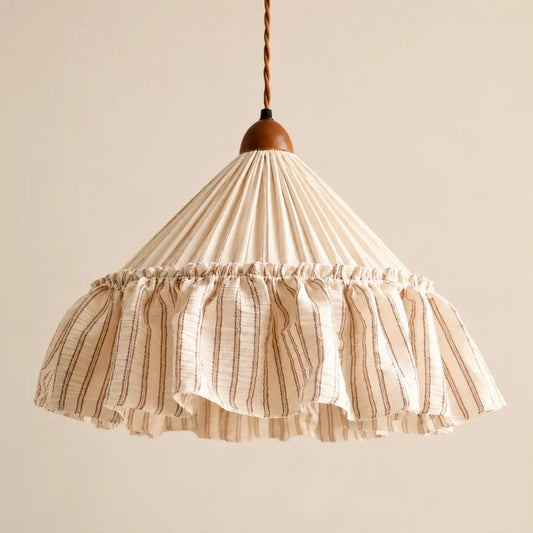 Romilly Striped Ruffle Fabric Pendant Light