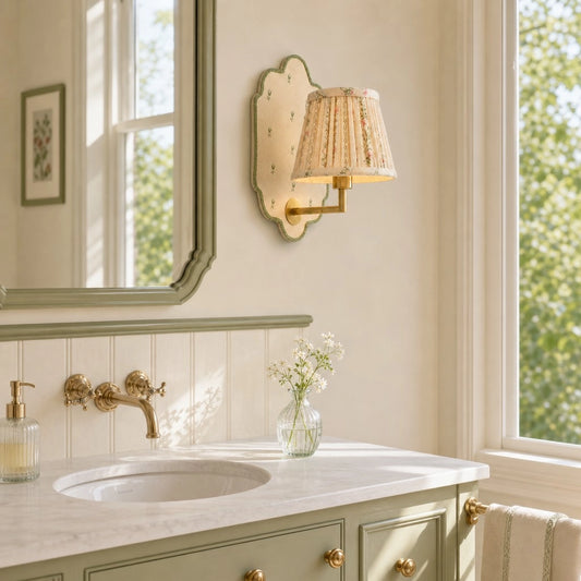 Roselore Vintage Farmhouse Floral Fabric Wall Sconce