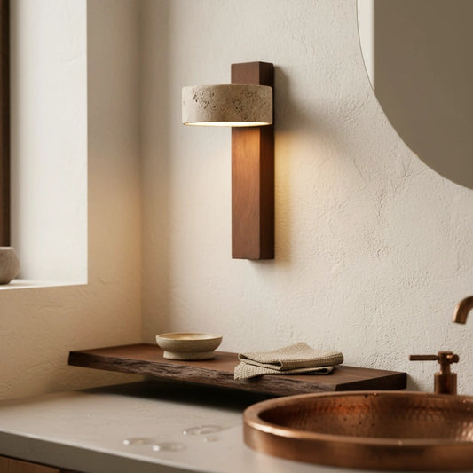 Shawna Wabi Sabi Natural Travertine LED Wall Sconce