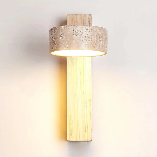Shawna Wabi Sabi LED-Wandleuchte aus natürlichem Travertin
