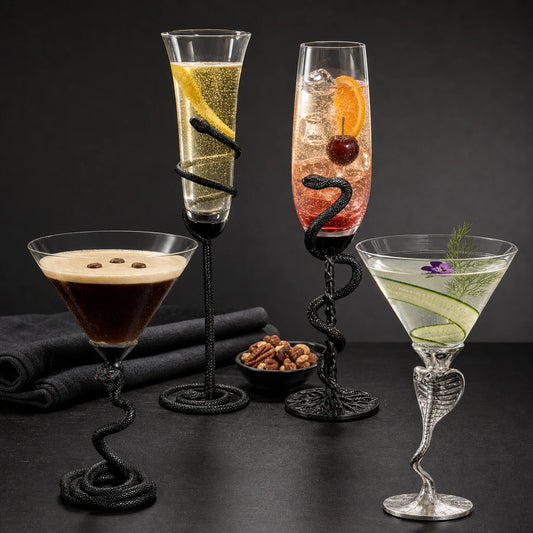 Gothic Skeleton & Serpent Glassware Collection