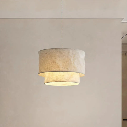 Sophia Natural Fabric Tiered Pendant Light