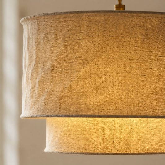 Sophia Natural Fabric Tiered Pendant Light