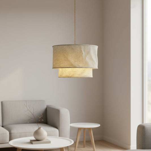 Sophia Natural Fabric Tiered Pendant Light