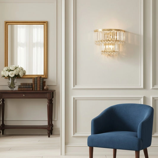 Sterling Taartvormige Luxe Kristallen Wandlamp