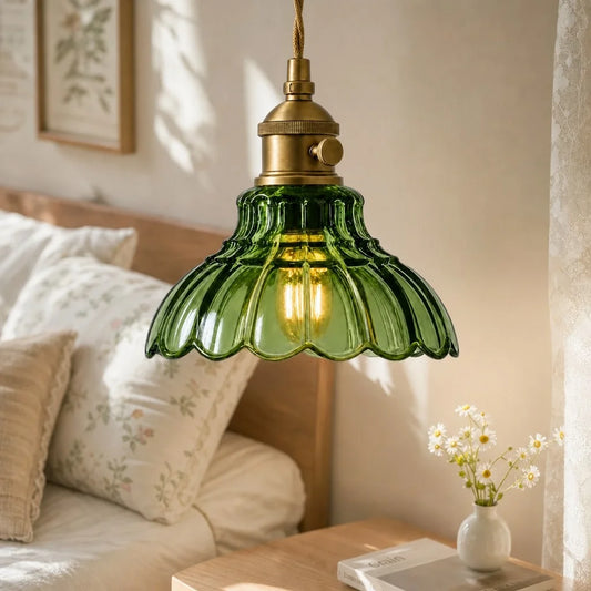 Sylvain Vintage Flower Glass Pendant Light