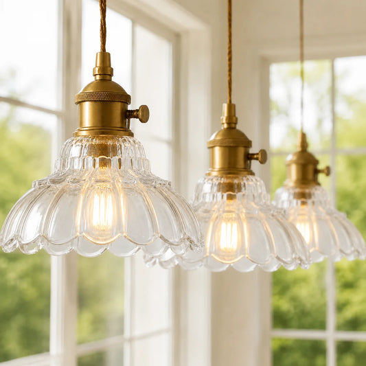Sylvain Vintage Flower Glass Pendant Light