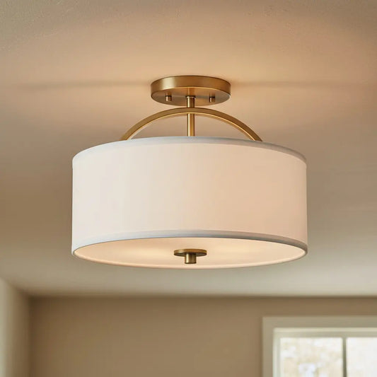 Sylwen Modern Drum Linen Ceiling Light
