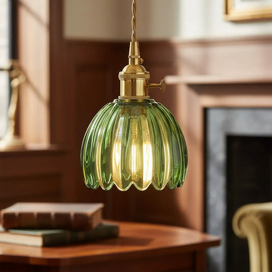 Talen Vintage Tulip Colorful Glass Pendant Light