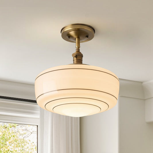 Talos Mid-Century Modern Round Glass Flush Mount Light