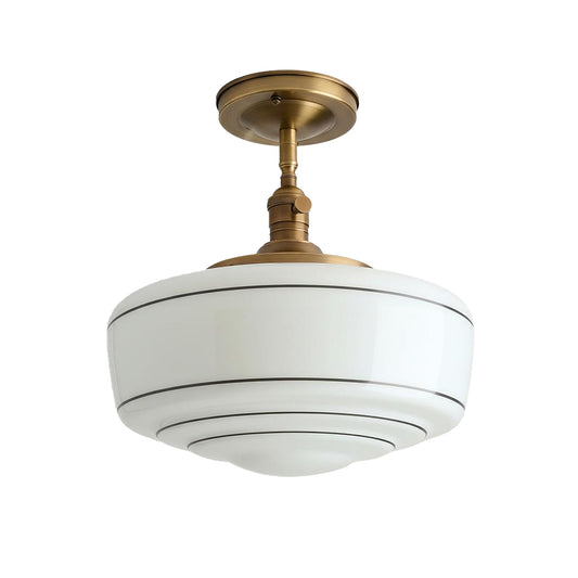 Talos Mid-Century Modern Round Glass Flush Mount Light