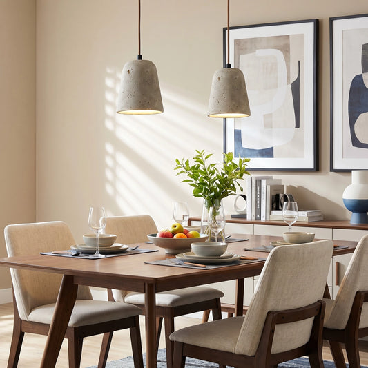 Tarell Modern Travertine Natural Cone Pendant Light